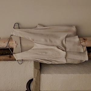 Light Gray/Silver Satin Top high/ low Size M